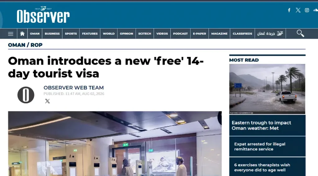 oman-observer-free-14-day-visa-announcement