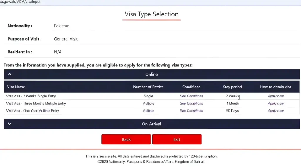 visa category