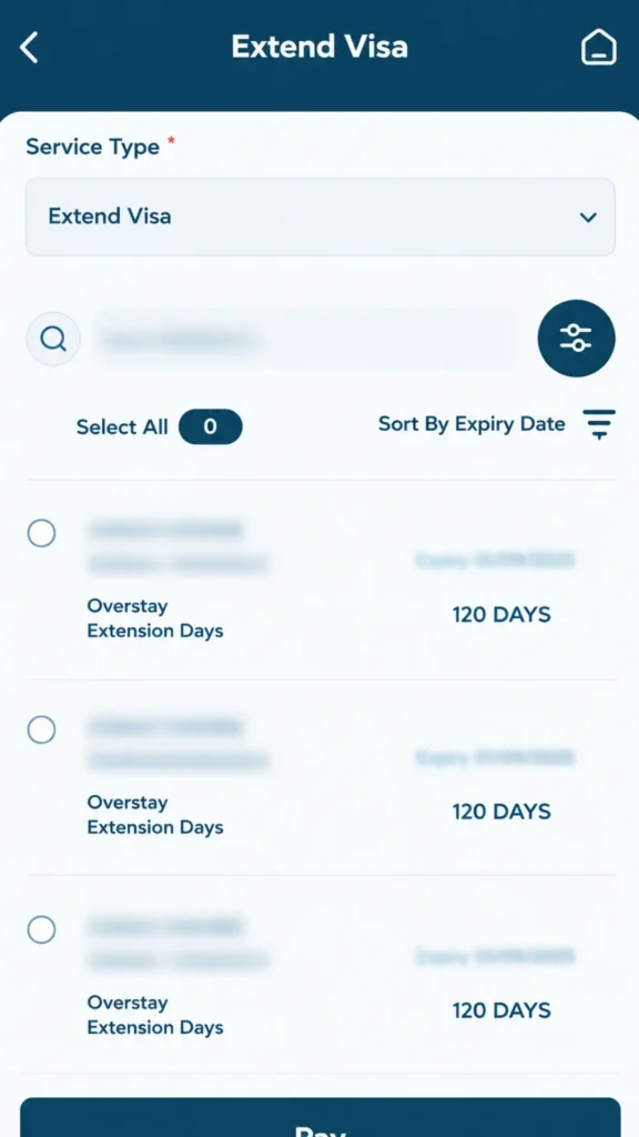 metrash-extend-visa-select-visa-screen