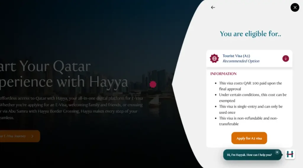 hayya-a1-tourist-visa-eligibility-card-qar-100-fee